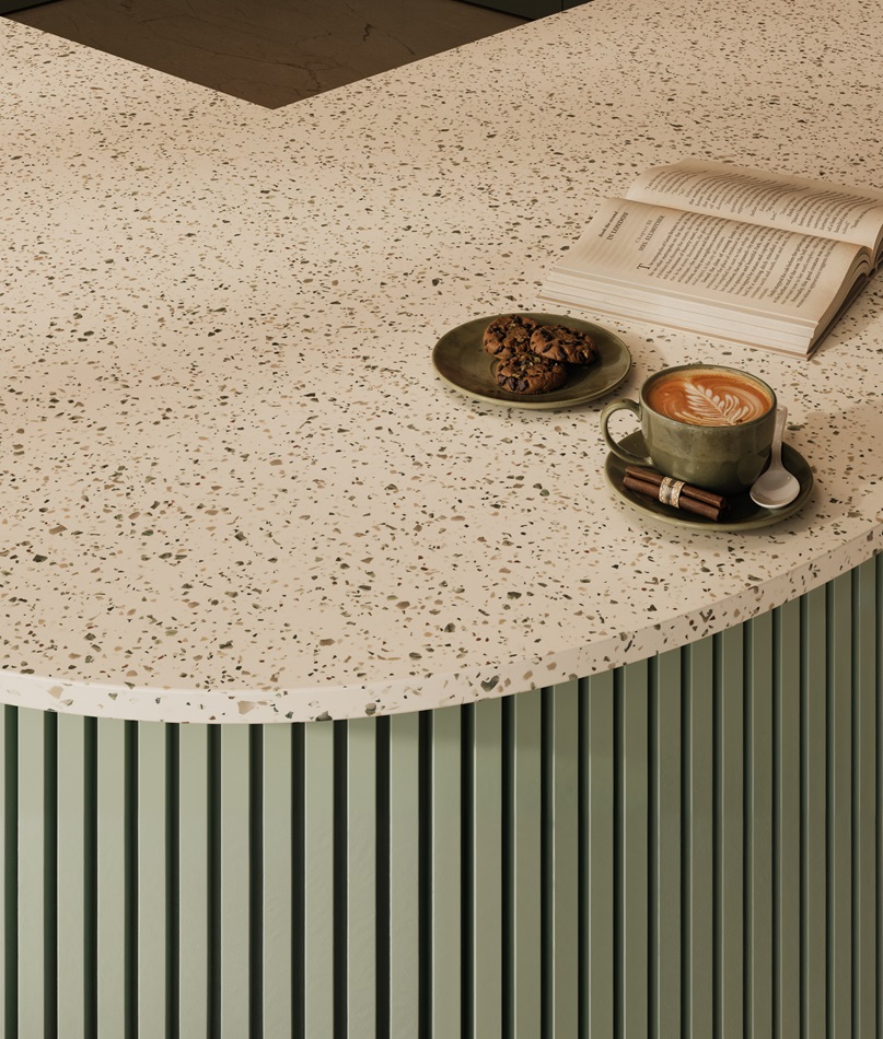 Terrazzo Ulivo, HIMACS - Solid Surface Countertops | LX Hausys US